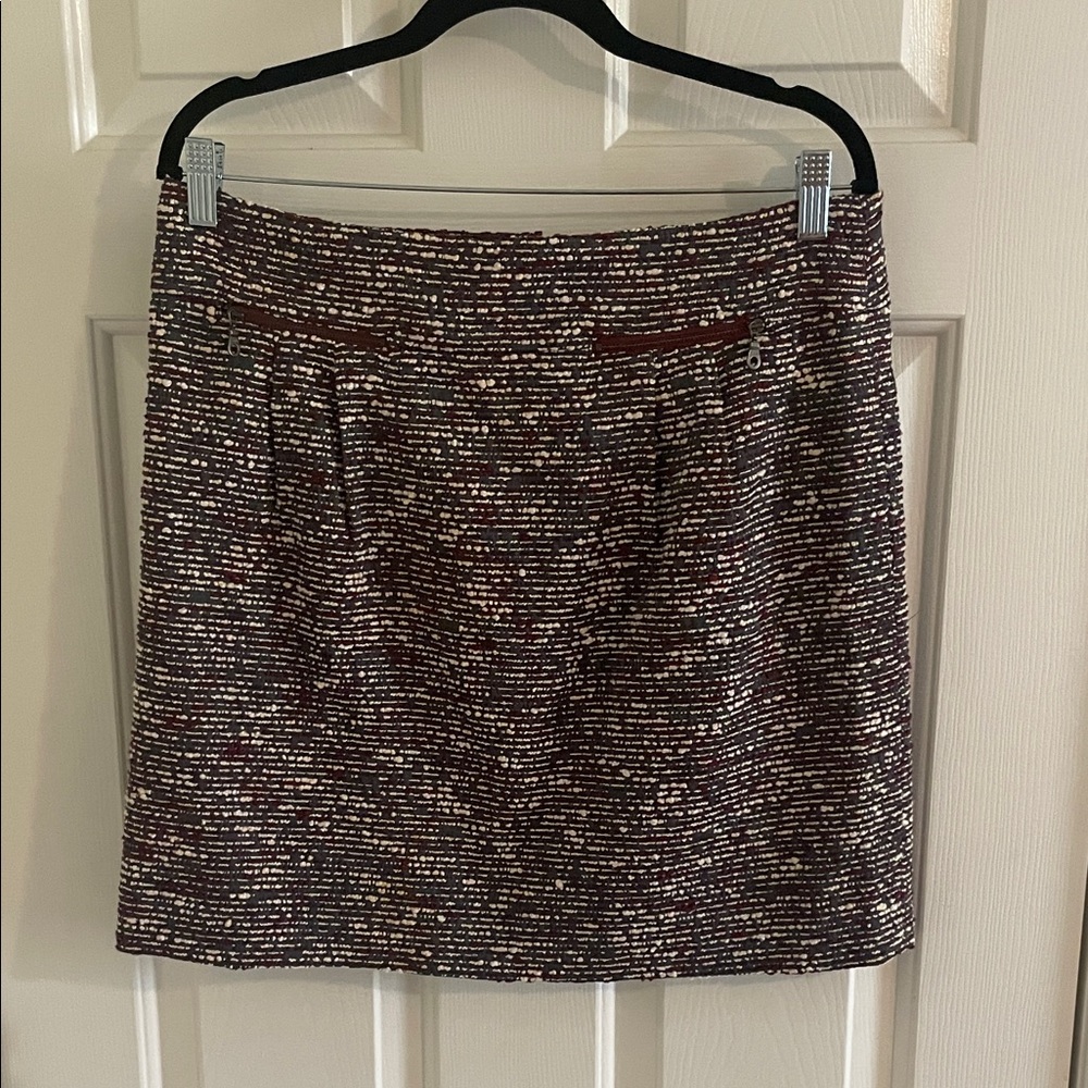 LOFT Black and White Mini Skirt
